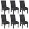 Swen Studio -  Dining Chairs 6 pcs Black Kubu Rattan and Mango Wood